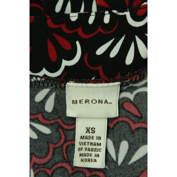 Merona Dress XS Multicolor Womens 3/4 Sleeve V Neck - Picture 9 of 9